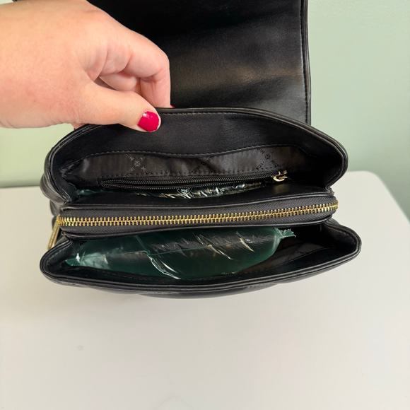 Michael Kors Backpack Handbag Black Serena MD Quilted Leather Flap Top Handle - Picture 9 of 12